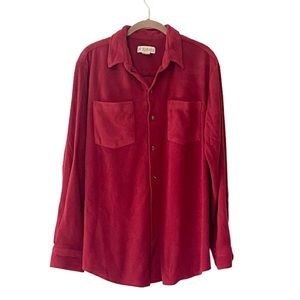 Vintage Haband Red Long Sleeve Button Up Size Large